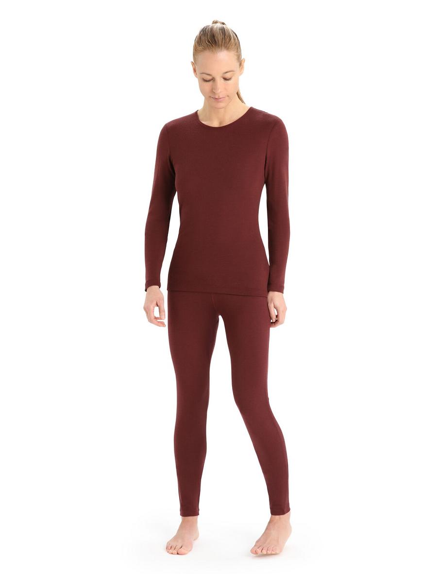 Espresso Women's Icebreaker Merino 175 Everyday Long Sleeve Crewe Thermal Top One Piece & Sets | USA 1779TCEV